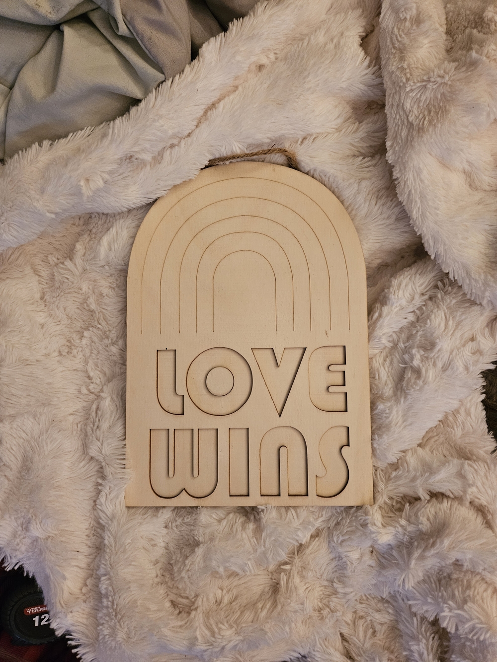 DIY✨️Wooden 'Love Wins' Wall Plaque - Natural Wood